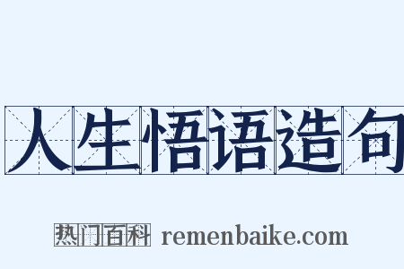 人生悟语造句是什么意思的图片